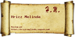 Hricz Melinda névjegykártya